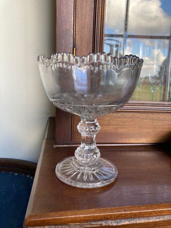 Vintage Cut Glass Trifle Bowl / Bonbon Bowl Etsy UK