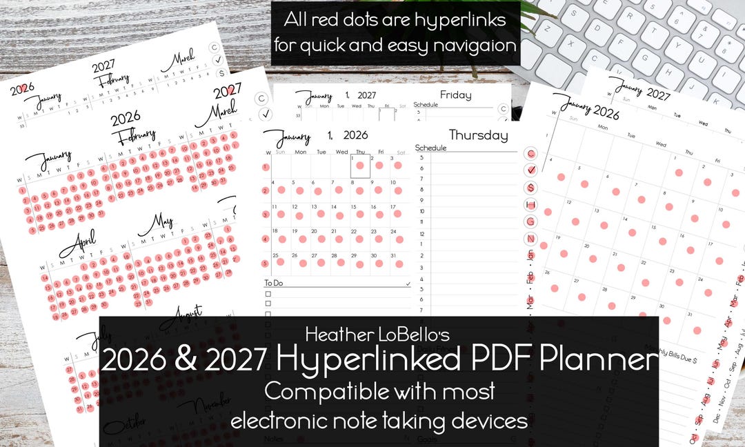 Program Note Heather's Heather Lobello's 2026 & 2027 Re Markable Hyperlinked PDF Template That ...