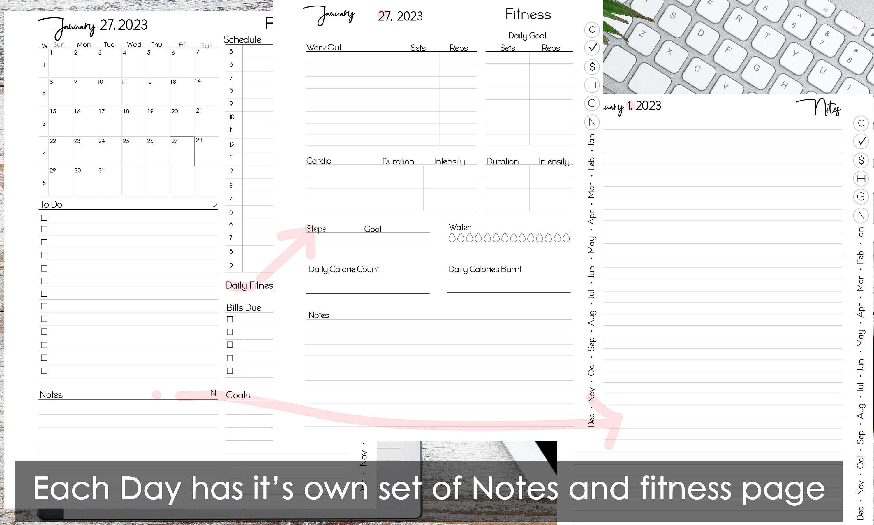 Remarkable 2 Template 2023 2024 Planner Hyperlinked Journal PDF Instant
