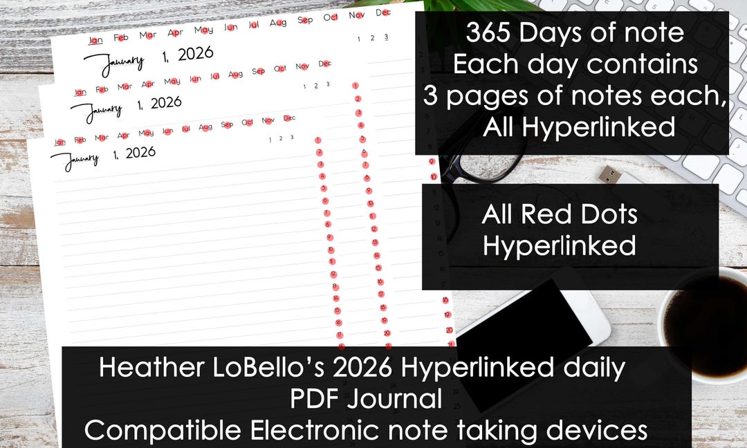 2026 Re Markable Hyperlinked PDF Daily Journal Compatible With ...