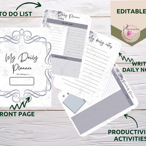 Editable Daily Bullet Journal Printable. Daily Planner - Etsy
