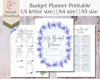 Monthly Budget Planner Printable. Custom Journal Printable Calendar. Money Monthly Budget.