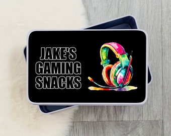 Personalised Snack Tin, Treat Tins, Biscuit Tin, Gamer Gifts, Personalised Gifts, Keepsake Gifts