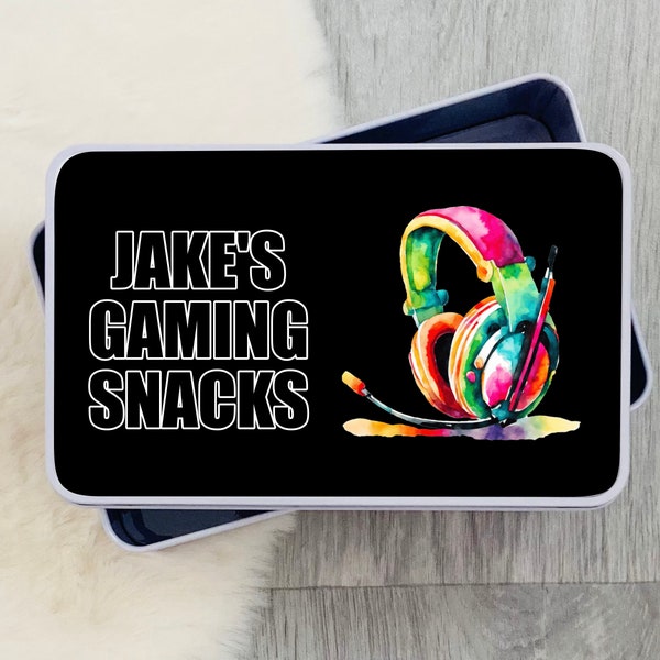 Personalised Snack Tin, Treat Tins, Biscuit Tin, Gamer Gifts, Personalised Gifts, Keepsake Gifts