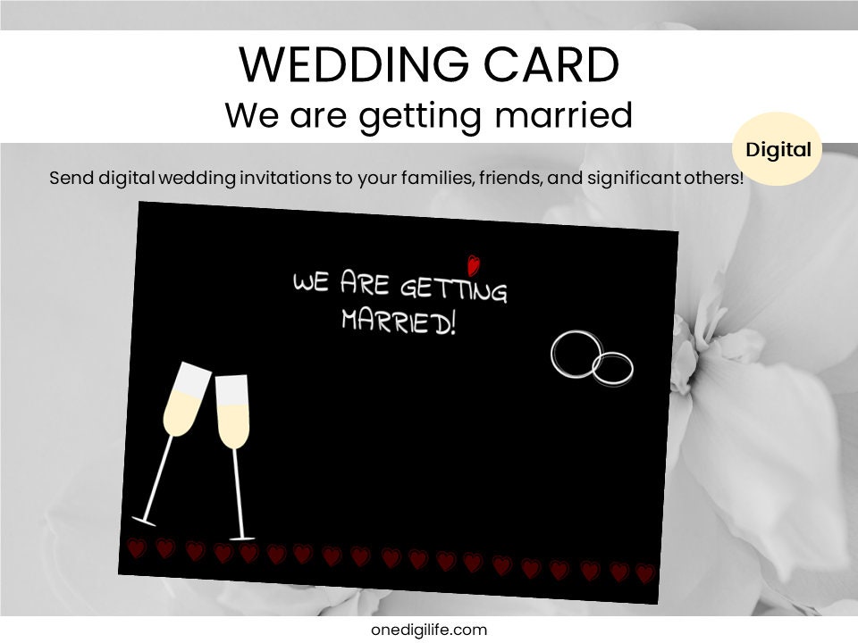 Digital Wedding Card - We are getting married | GoodNotes, Notability, Xodo, etc.| by One DigiLife