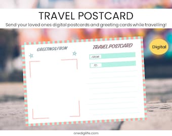 Digital Travel Postcard | GoodNotes, Notability, Xodo, etc.| by One DigiLife