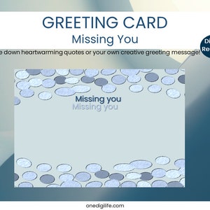 Digitale Grußkarte - Missing You | GoodNotes, Notability, Xodo usw.| von One DigiLife