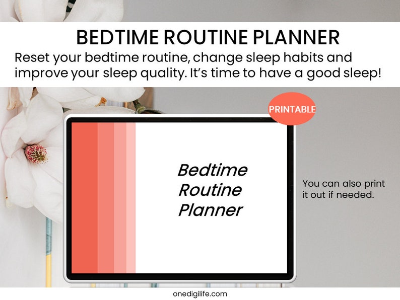Bedtime Routine Planner (printable) | Goodnotes, Notability, Xodo, Etc ...