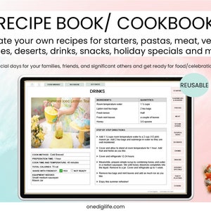 Digital Recipe Book/Cookbook | GoodNotes, Notability, Xodo, etc.| by One DigiLife