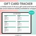 Printable Gift Card Tracker/ Gift Card Organizer | Goodnotes ...