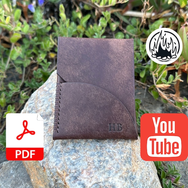 Leather Wallet Pattern PDF | 'The Tardis Wallet' | Leather Card Holder | Instant Download | A4 & Letter Size | Instructions