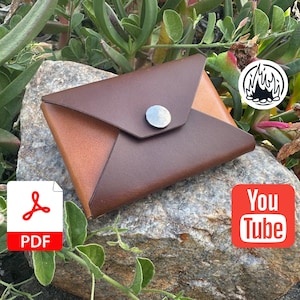 Stichloses Lederbrieftaschen-Muster | 'Das Oslo Portemonnaie' | Sofortdownload | PDF | Leder-Kartenhalter | A4 & Letter Format | Anleitung