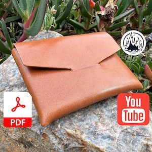 Padrão de carteira de couro sem costura | 'A Carteira de Ferro' | Download instantâneo | PDF | Porta-cartões de couro | Tamanho A4 e Carta | Instruções
