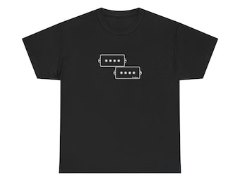 Bass Guitar T-shirt | P-style Bass Pickups | Bassist Gift | Unisex Heavy Cotton Tee