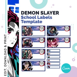 Etiquetas Escolares de Demon Slayer