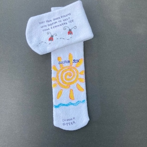 Sulfur Sox, Natural repellent for chiggers & ticks. Hiking, camping, walking.