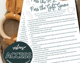 Pass the Gift Game - Baby Shower Activity - Instant Download - Printable Digital Games - Fun Baby Shower Activities - Party Games