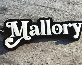 4" Personalized Acrylic Double Layer Keychain, Acrylic Keychain, Back Pack Tag, Name Keychain, Customizable Keychain, Layered Keychain,