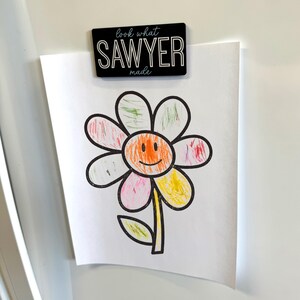 Kitchen Magnet | Look What I Made Magnet | Childrens Magnet | Kid Drawing Magnet | Custom Magnet | Refrigerator Magnet | Personalized Magnet