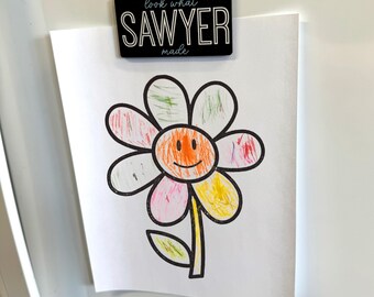 Kitchen Magnet | Look What I Made Magnet | Childrens Magnet | Kid Drawing Magnet | Custom Magnet | Refrigerator Magnet | Personalized Magnet