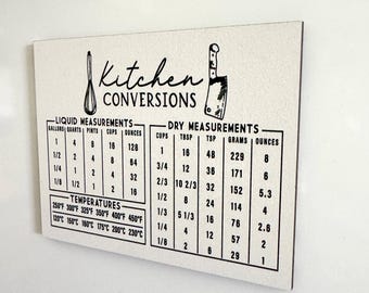 Kitchen Conversions Magnet | Kitchen Magnet | Custom Magnet | Kitchen Measurement Magnet | Chart For Baking and Cooking | Baking Chart