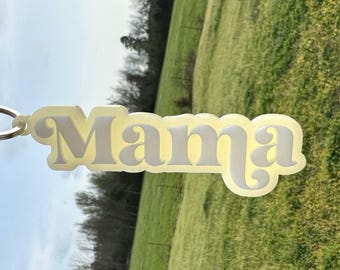 5" Personalized Acrylic Layere Keychain, Acrylic Keychain, Mom Keychain, Mama, Boy Mom, Girl Mom, Boho Keychain, Rainbow, Layered Keychain,