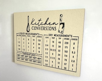 Kitchen Conversions Magnet | Kitchen Magnet | Custom Magnet | Kitchen Measurement Magnet | Chart For Baking and Cooking | Baking Chart