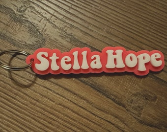 5" Personalized Acrylic Double Layer Keychain, Acrylic Keychain, Back Pack Tag, Name Keychain, Customizable Keychain, Layered Keychain,