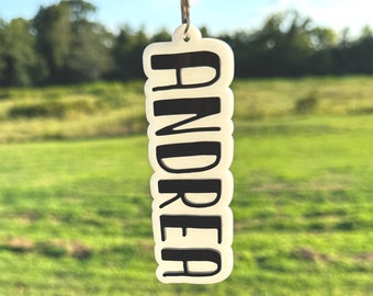 5" Personalized Acrylic Double Layer Keychain, Acrylic Keychain, Back Pack Tag, Name Keychain, Customizable Keychain, Layered Keychain,