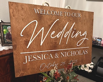 Large Wooden Name Sign | Wedding Name Sign | Boho Wedding Sign | Last Name Sign | Layered Bridal Sign | Wooden Welcome Sign | Custom Sign