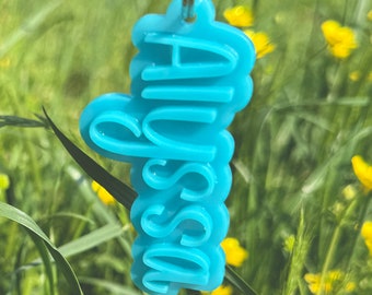 5" Personalized Acrylic Double Layer Keychain, Acrylic Keychain, Back Pack Tag, Name Keychain, Customizable Keychain, Layered Keychain,