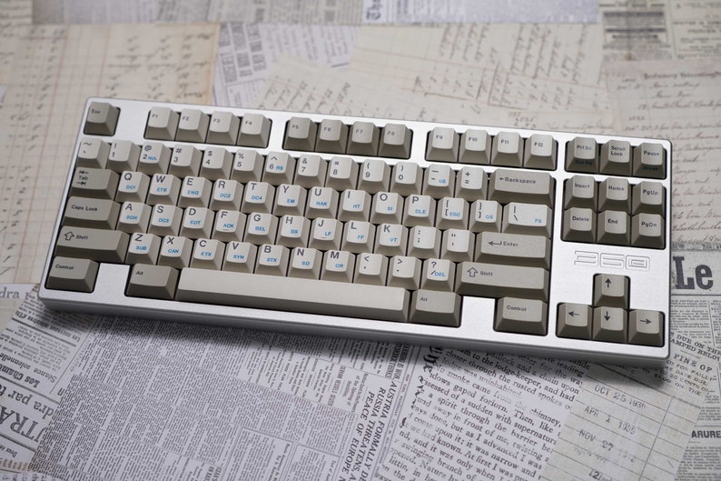 ASCII Keycap Set for Mechanical Keyboards, Classic Beige Keycaps, Retro ...