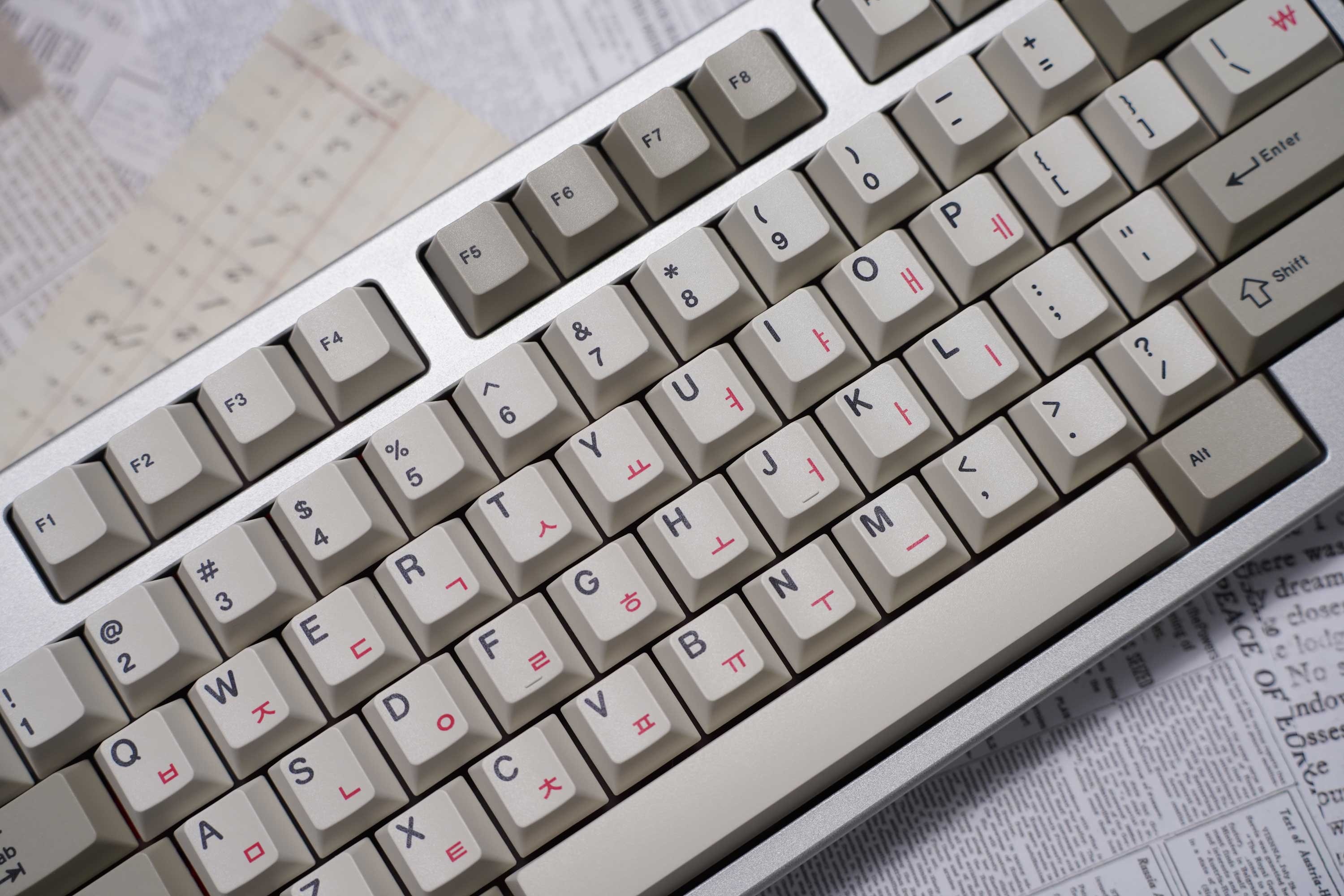 Korean Hangul Keycap Set for Mechanical Keyboards, Classic Beige