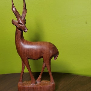 Vintage Antelope Wooden Carving