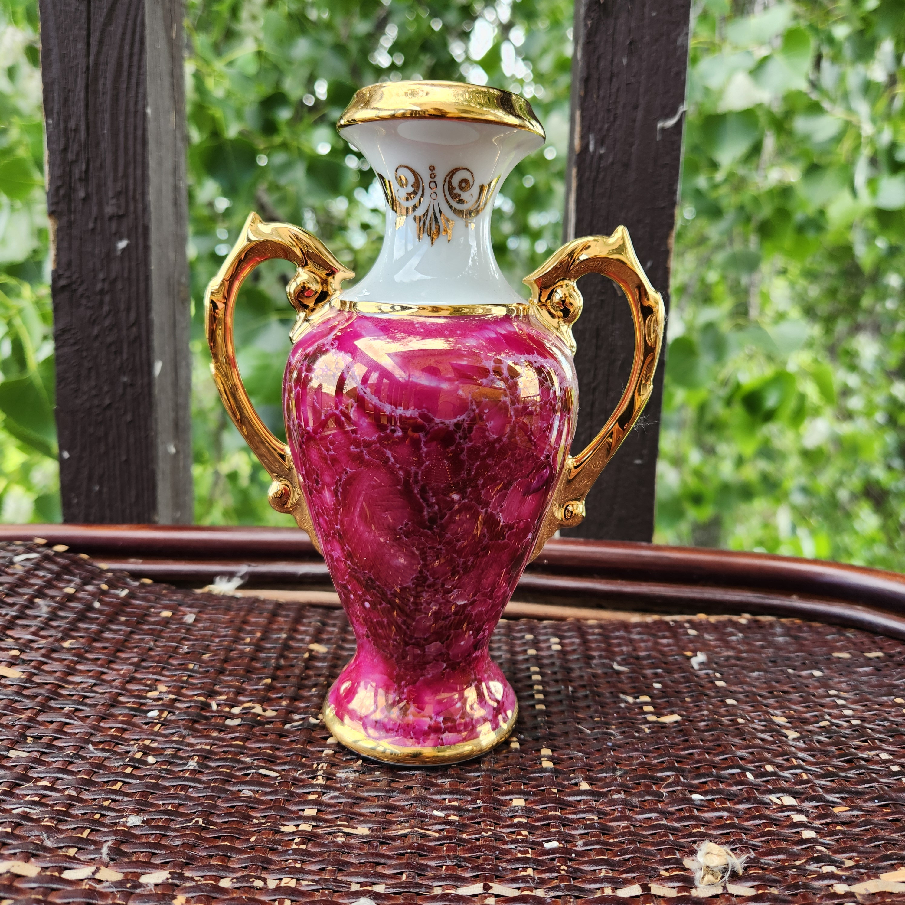 Vase, Mont St Micheal Painting, Normandie France, Porcelain D'art