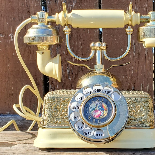 Gold Rotary Phone, Vintage