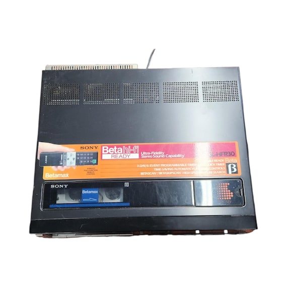 VHS Player, Betamax Hi-fi SL HFR30, Sony, Remote Included, Vintage