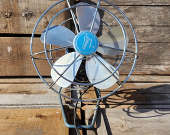 Desk Fan, Model 886P, Electric, Torcan, Rotor Electric Co, Made in Canada, 115V, .5A, Complete Wire Stand, Retro, Working, Vintage