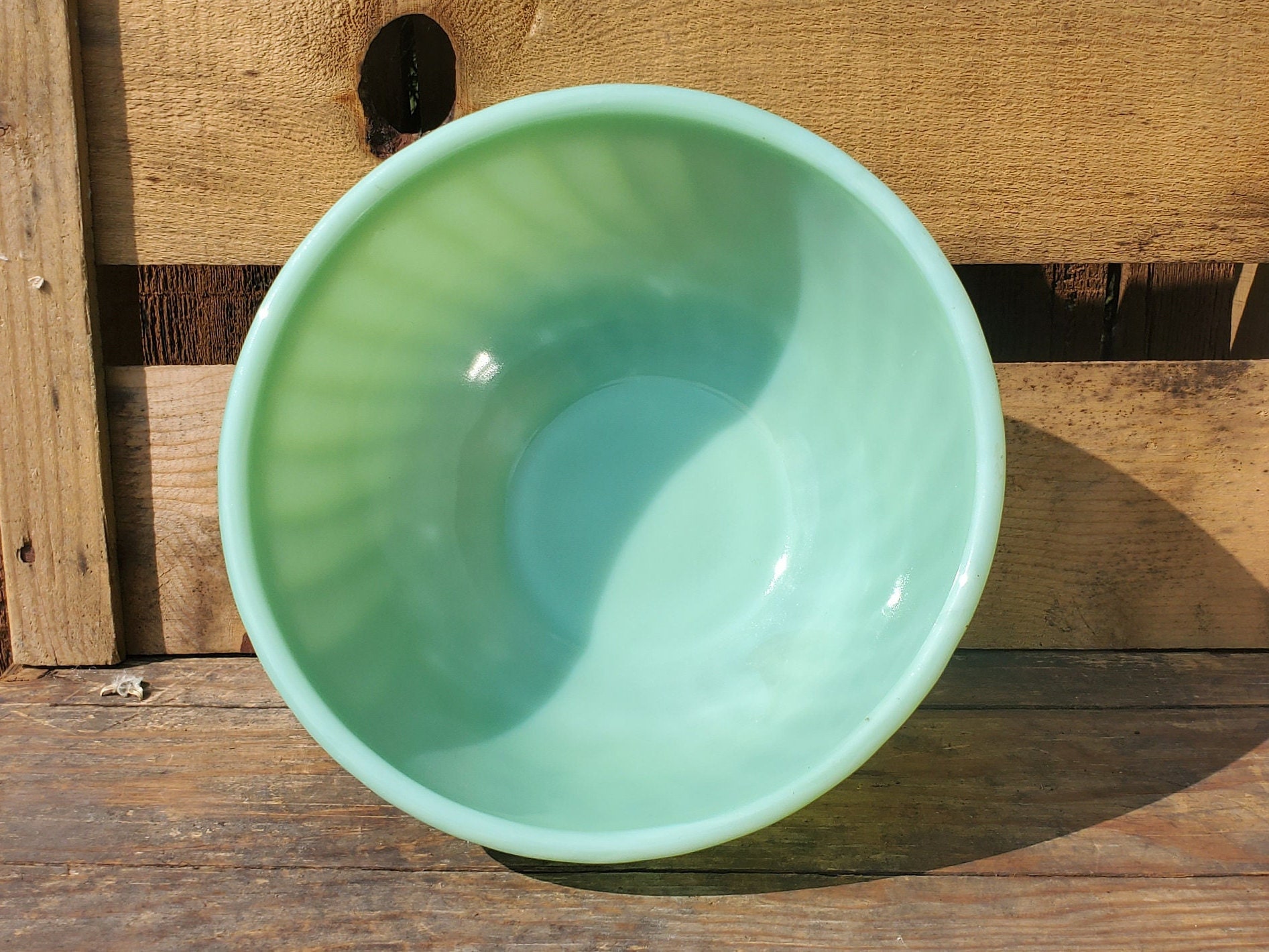 Fire King, Swirl, Mixing Bowl, Jadeite, Nesting, Anchor Hocking