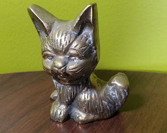 Vintage Brass Cat Figurine