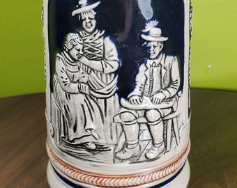 Vintage Ceramic German Beer Stein - 'froh Beim Bier Das