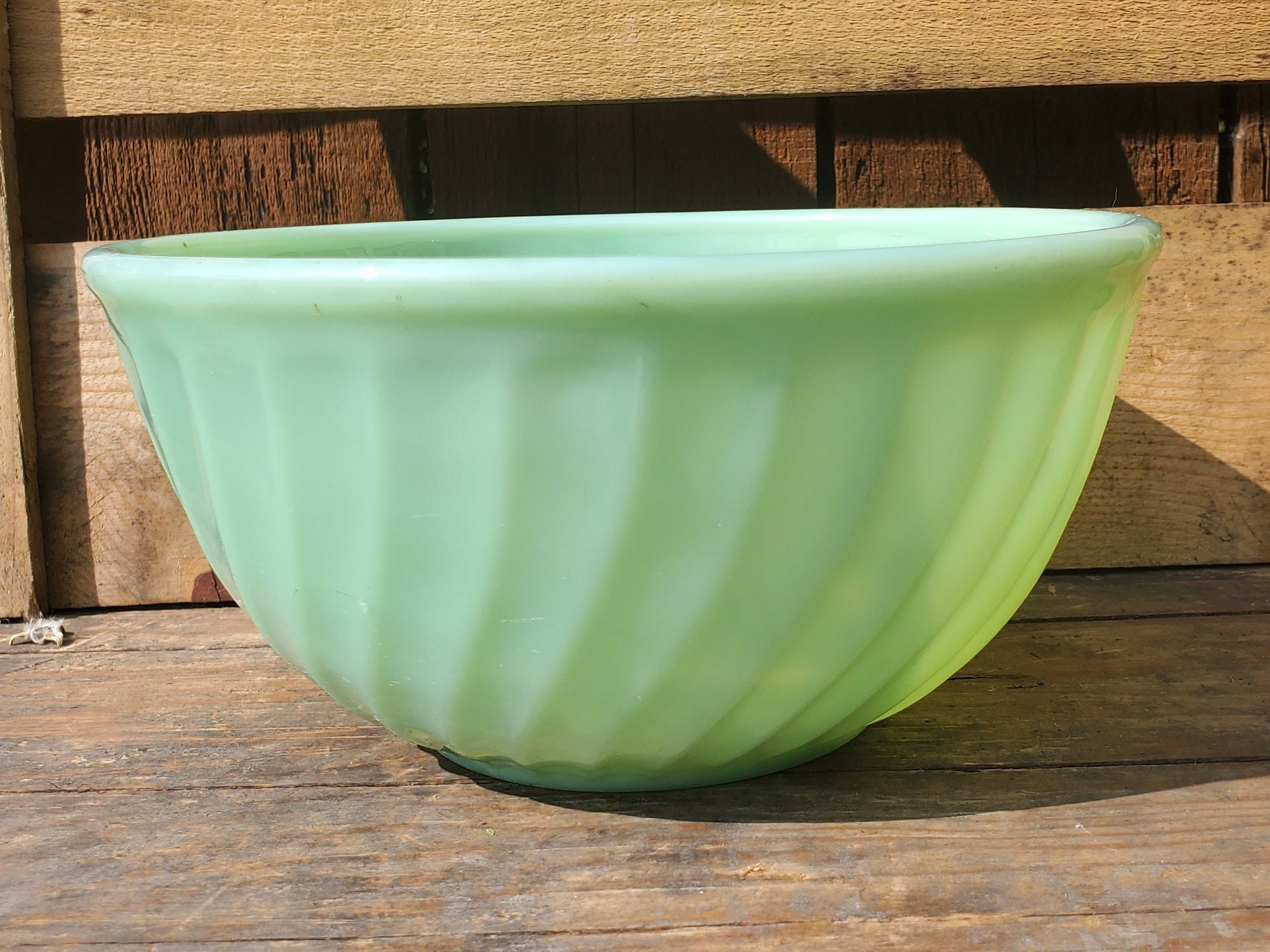 Fire King, Swirl, Mixing Bowl, Jadeite, Nesting, Anchor Hocking