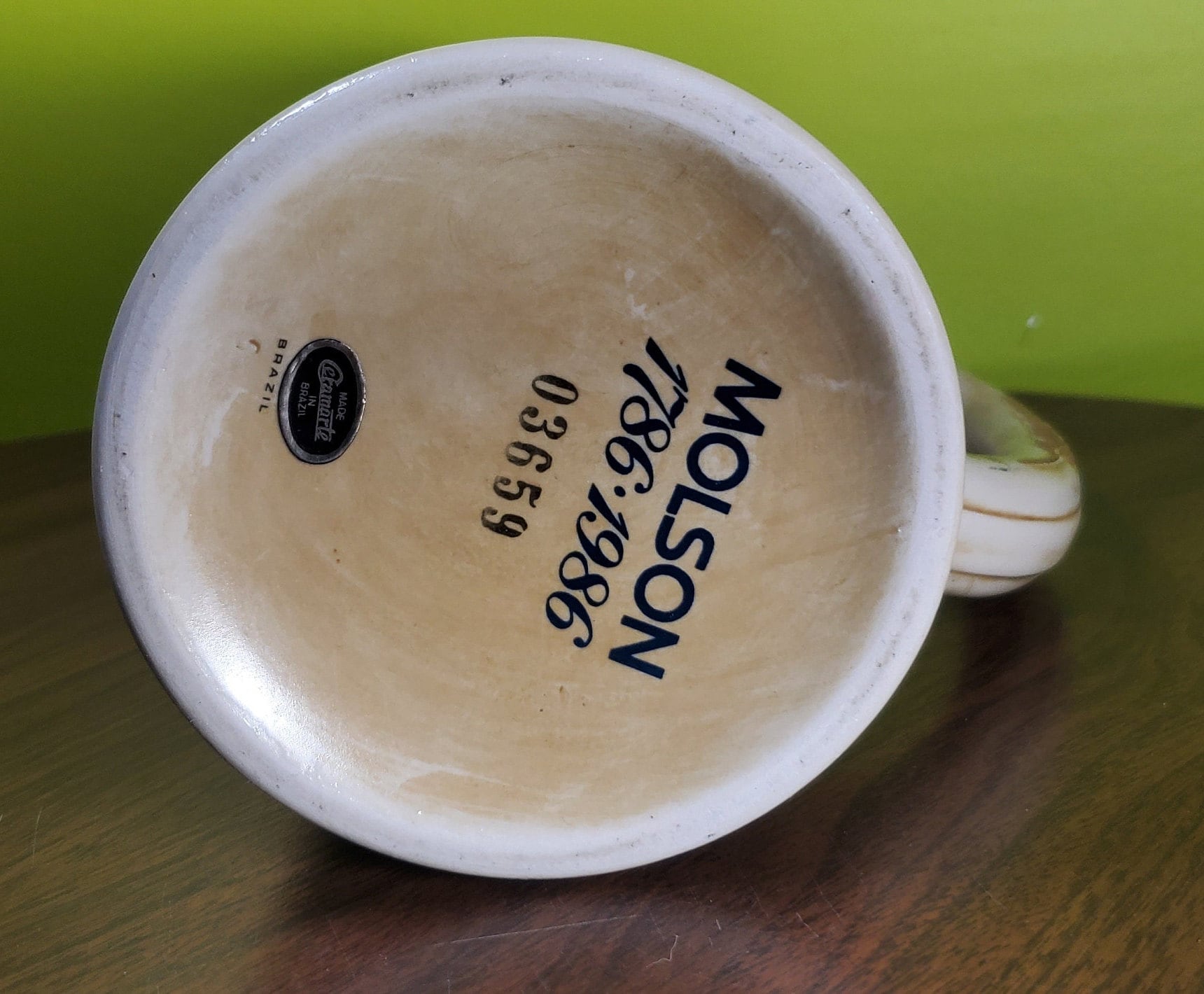Chope à bière vintage en céramique de style allemand - 'Molson 200
