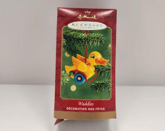Adorno para árbol de Navidad, patos de juguete para tirar, recuerdo de Hallmark, retro, vintage