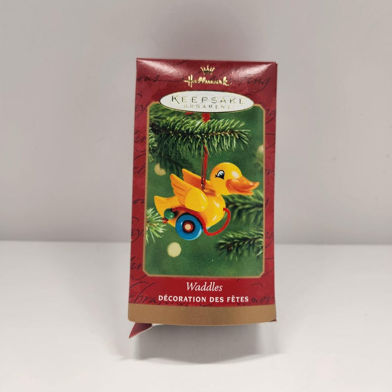 Hallmark Waddles Duck Pull Toy Ornament - Thumbnail 2