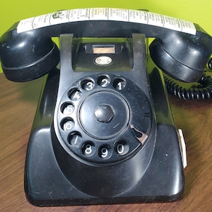 Vintage Rotary Telephone made by Heemaf(Netherlands) 1950&#39;s, Black
