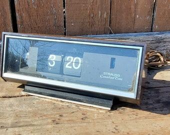 Flip Alarm Clock, Strauss Model 100, Vintage