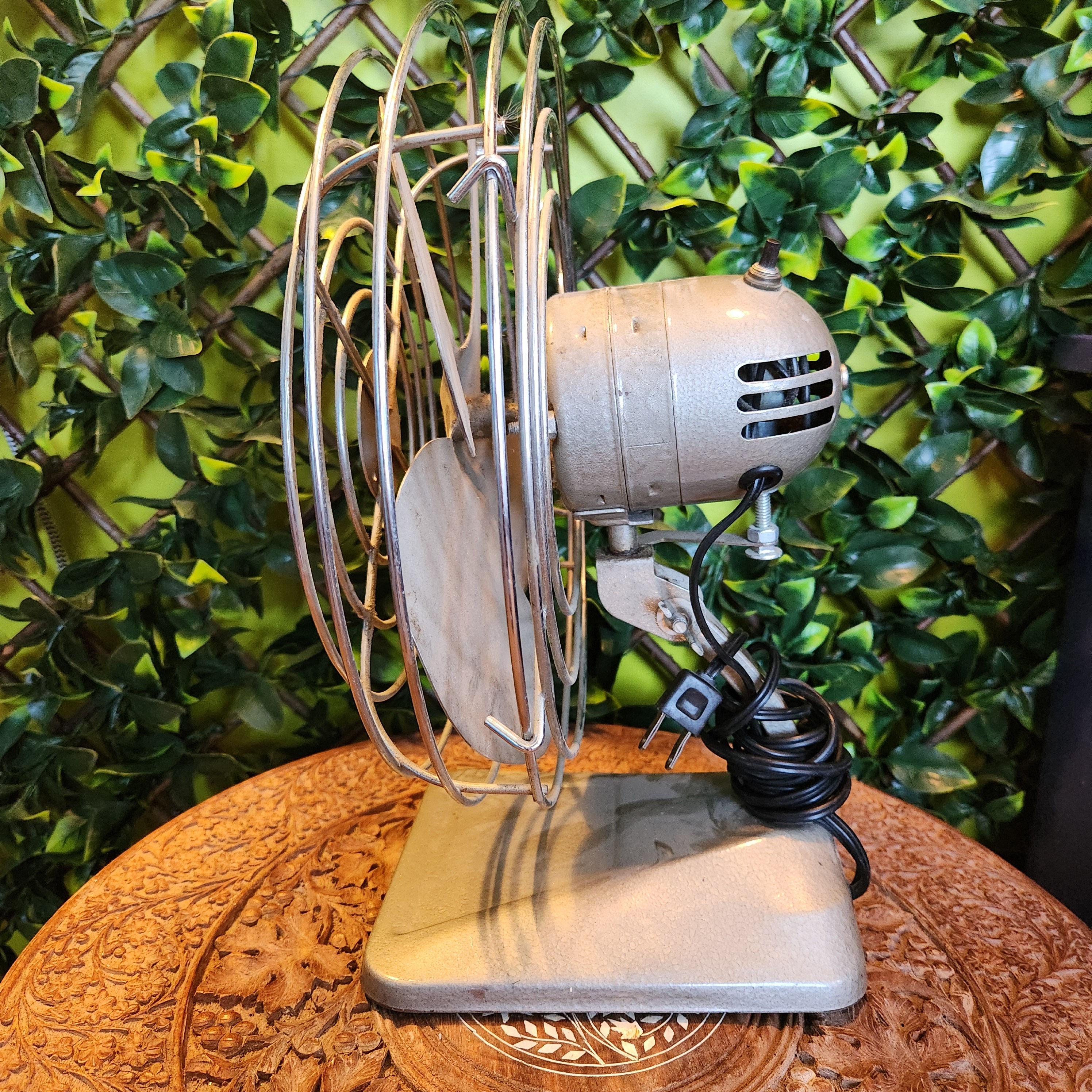 Desk Fan, No Decernible Brand, Electric, Retro, Working, Vintage