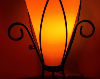 Vintage Mid Century Schwarz Draht Tischlampe