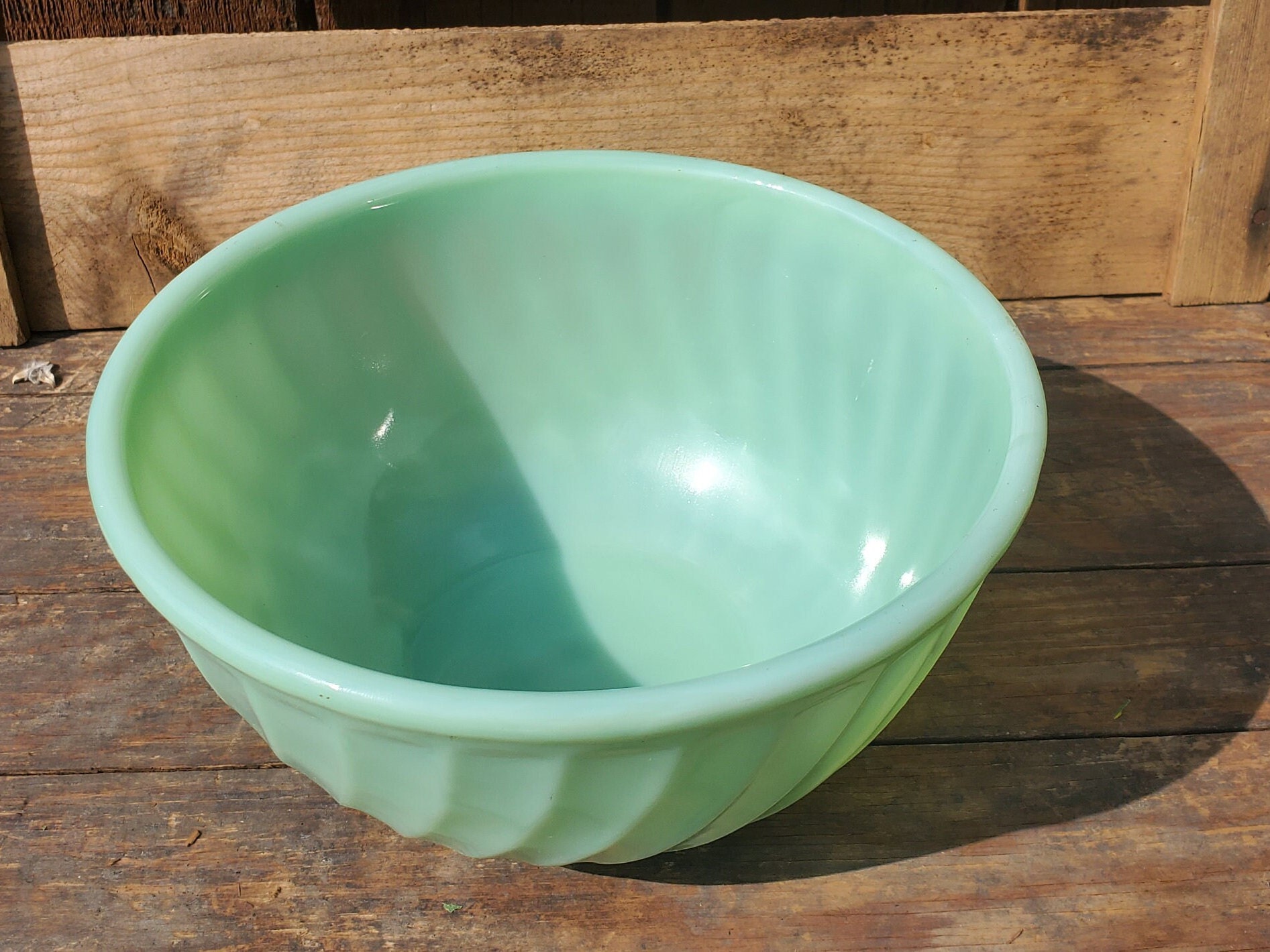 Fire King, Swirl, Mixing Bowl, Jadeite, Nesting, Anchor Hocking